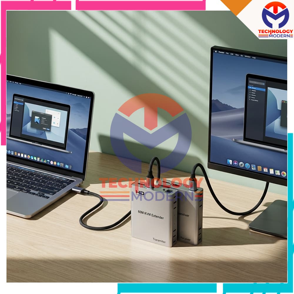 HDMI KVM Extender 60 Meter Over UTP LAN Support Mouse & Keyboard Original 3