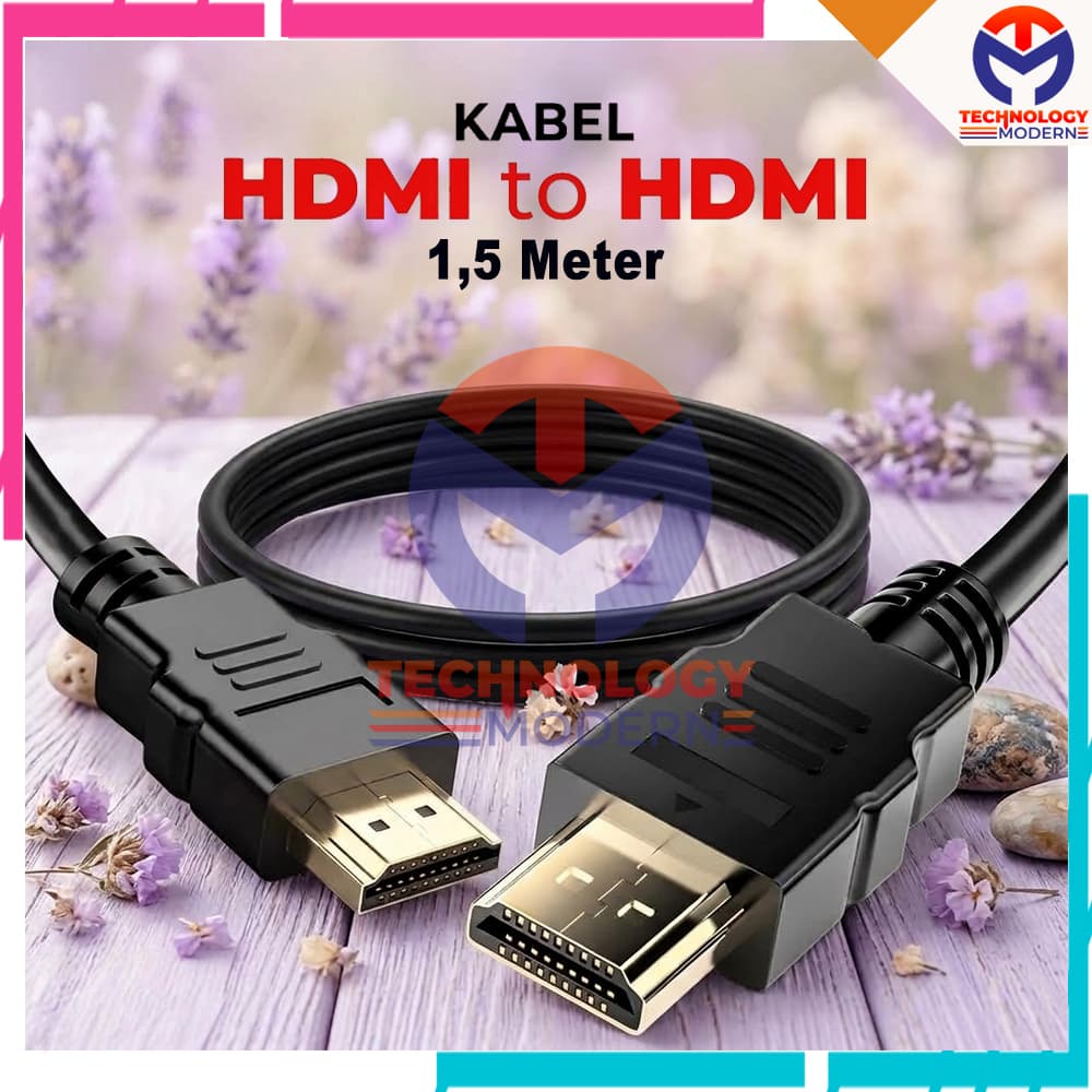Kabel HDMI Hitam 1.5 m/meter Support 3D Blueray Full HD Untuk TV PS3 XBOX Komputer Original