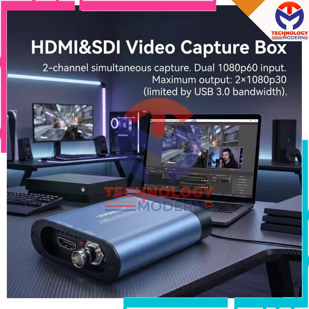 USB 3.0 Dual Video Capture & Live Streaming For vMix dan OBS (SDI+HDMI Input)