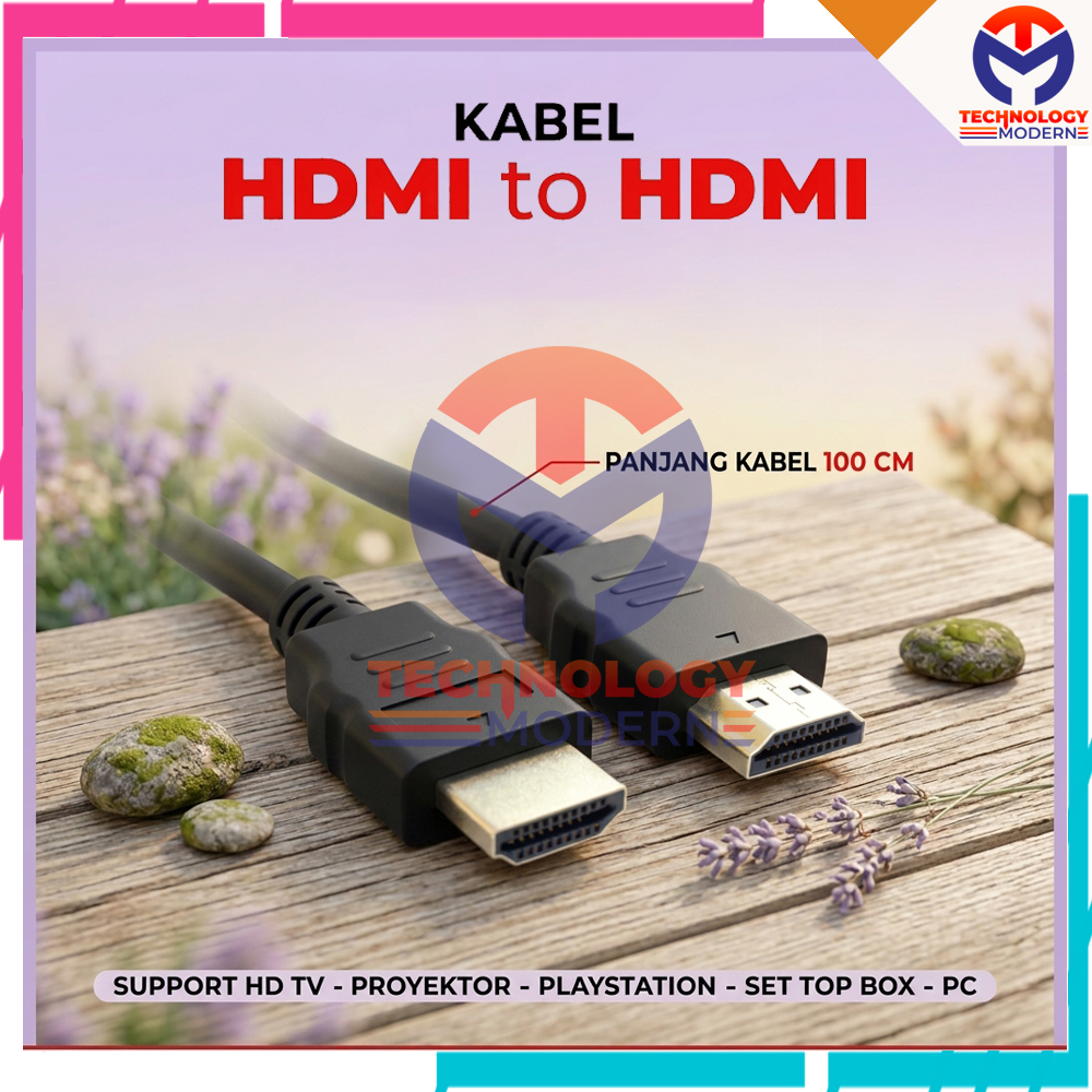 Kabel HDMI Male to Male 1 Meter Support TV Proyektor Set Top Box Play Station PC Original