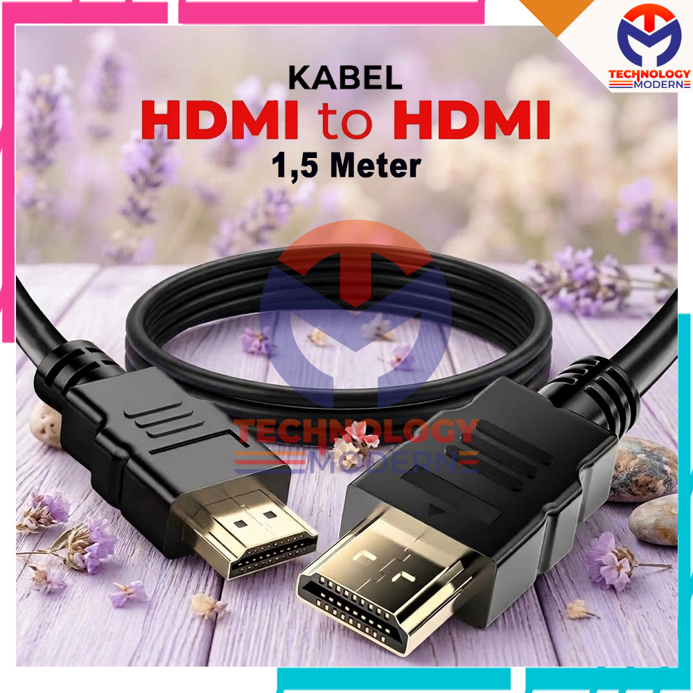 Kabel HDMI Hitam 1.5 m/meter Support 3D Blueray Full HD Untuk TV PS3 XBOX Komputer Original